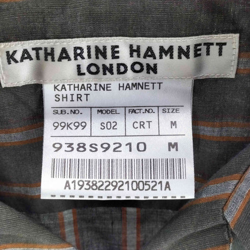 キャサリンハムネットロンドン KATHARINE HAMNETT LONDON オープンカラー ストライプ 半袖 シャツ メンズ import:M