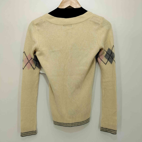 バーバリーブルーレーベル BURBERRY BLUE LABEL アーガイル カシミヤ ニット レディース EUR:38