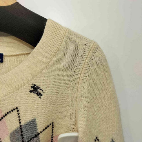 バーバリーブルーレーベル BURBERRY BLUE LABEL アーガイル カシミヤ ニット レディース EUR:38