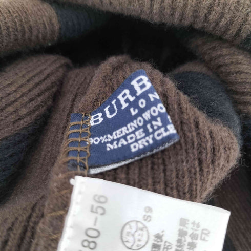 バーバリーロンドン BURBERRY LONDON カシミヤ混 メリノウールボーダービーニー メンズ