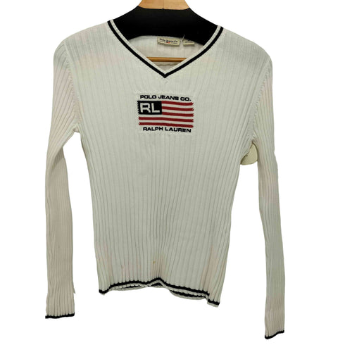 ポロジーンズ RL POLO JEANS CO. 星条旗 L/S リブニット レディース import:M