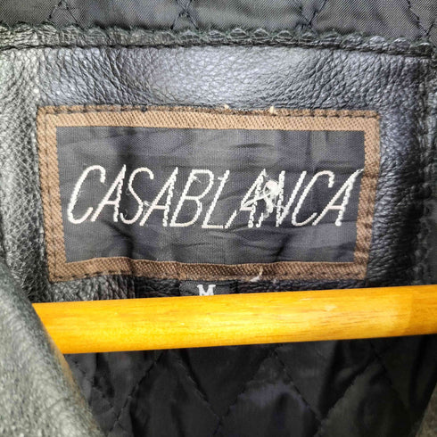 CASABLANCA 裏地キルティング レザーカーコート メンズ import:M