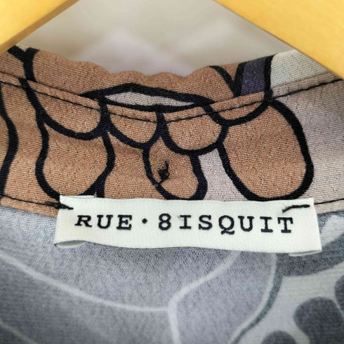 RUE・8ISQUIT ボウタイ総柄レーヨンシャツ レディース