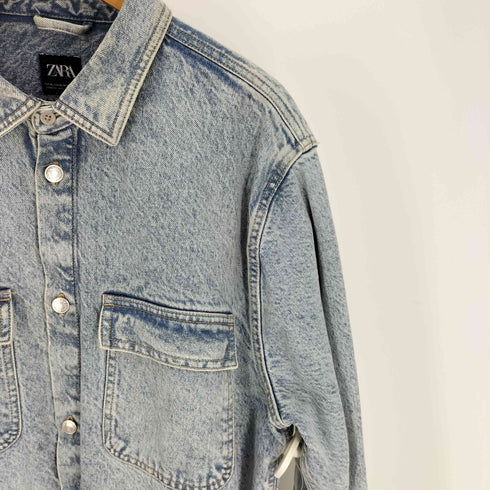 ザラ ZARA RELAXED FIT ウォッシュド オーバーサイズ デニム ジャケット メンズ import:XL
