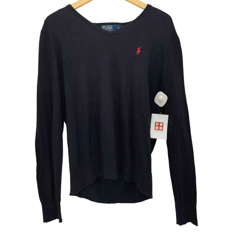 ポロバイラルフローレン Polo by RALPH LAUREN 90S ポニー刺繍 Vネックニット レディース import:M