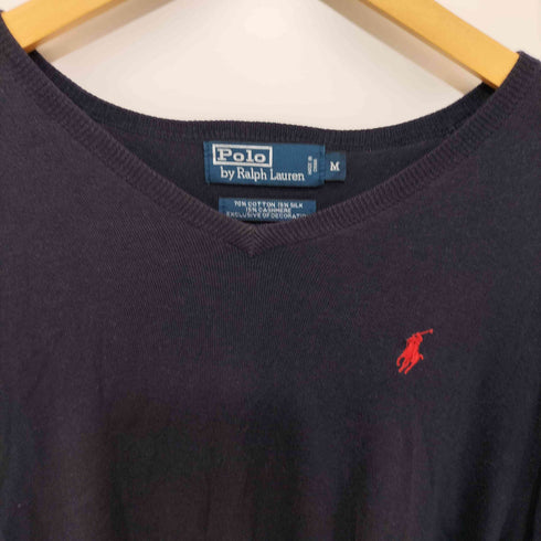ポロバイラルフローレン Polo by RALPH LAUREN 90S ポニー刺繍 Vネックニット レディース import:M