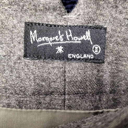 マーガレットハウエル MARGARET HOWELL 90-00S 旧タグ 日本製 サイド ボタン ウール カシミヤ フレア 台形スカート レディース 2