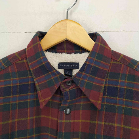 ランズエンド LANDS END 裏ボア チェックシャツジャケット メンズ JPN:M