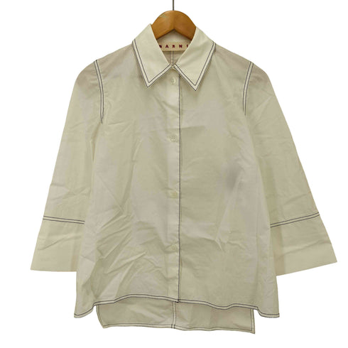 マルニ MARNI ポルトガル製 ステッチディテールコットンシャツ レディース 36