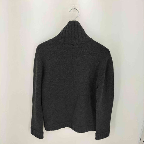 バーバリーブラックレーベル BURBERRY BLACK LABEL 千鳥格子 ハイネックジップウールニット メンズ JPN:3