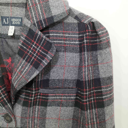 アルマーニジーンズ ARMANI JEANS チェック柄 3B ショート丈 テーラードジャケット レディース EUR:40