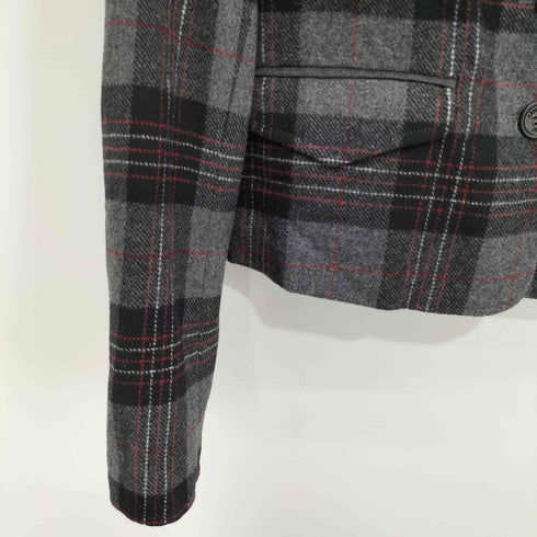 アルマーニジーンズ ARMANI JEANS チェック柄 3B ショート丈 テーラードジャケット レディース EUR:40