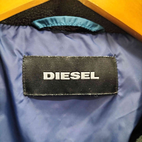 ディーゼル DIESEL レザー ロゴ デニム 切替 ナイロン 中綿 ジャケット メンズ import:S