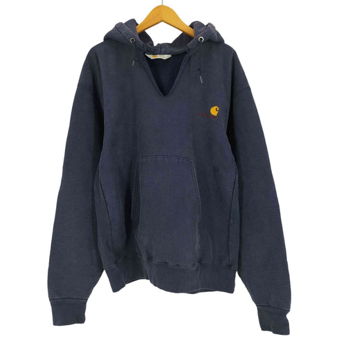 カーハート Carhartt ロゴ刺繍 リバース型 プルオーバー パーカー ナス紺 メンズ