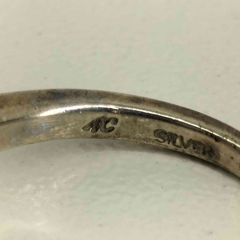ヨンドシー 4℃ ストーン装飾 SILVER リング レディース 9号