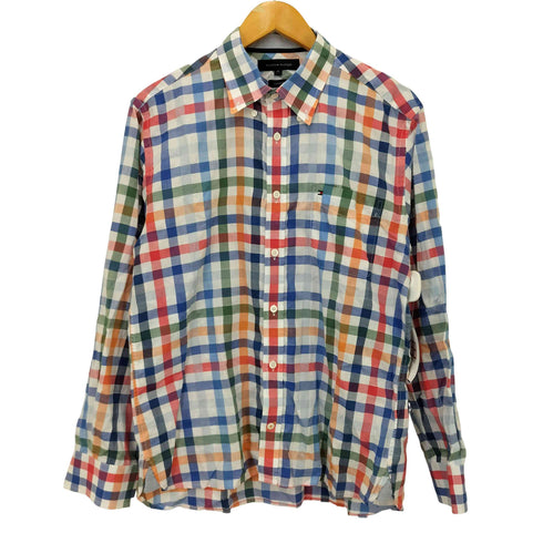 トミーヒルフィガー TOMMY HILFIGER マルチチェック柄ボタンダウンシャツ メンズ XL