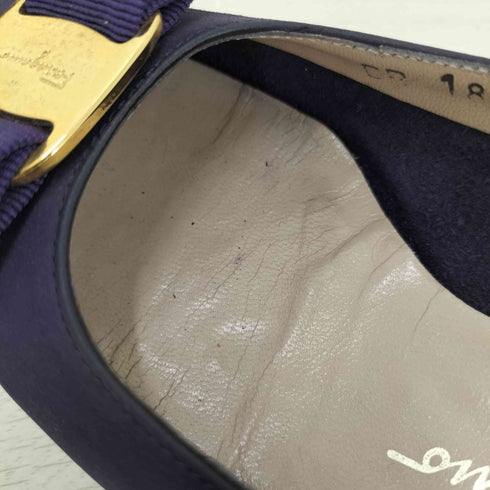 サルヴァトーレフェラガモ Salvatore Ferragamo イタリア製 リボンパンプス レディース 4-1/2