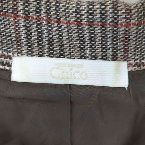 フーズフーチコ whos who Chico ガングラブチェック ダブルテーラードジャケット レディース JPN:M