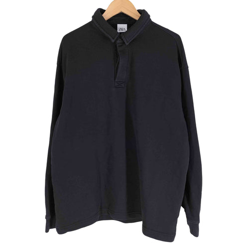 ザラ ZARA L/S スウェットポロ メンズ import:L