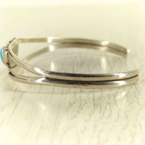 ナバホ NAVAJO Steven J. Begay作 sterling ハートターコイズストーンバングル メンズ