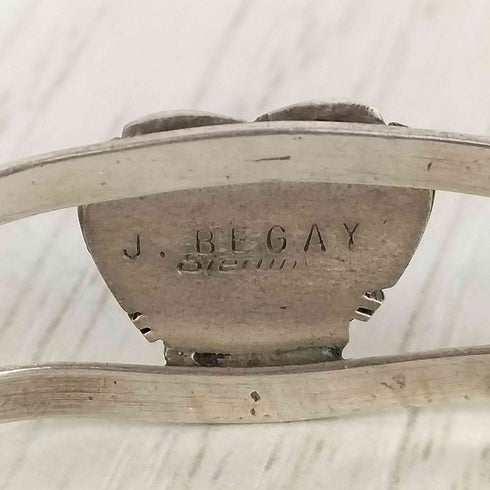 ナバホ NAVAJO Steven J. Begay作 sterling ハートターコイズストーンバングル メンズ