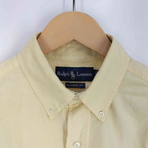 ラルフローレン RALPH LAUREN CLASSIC FIT ポニー刺繍 裾カットオフ ボタンダウンシャツ レディース import:M