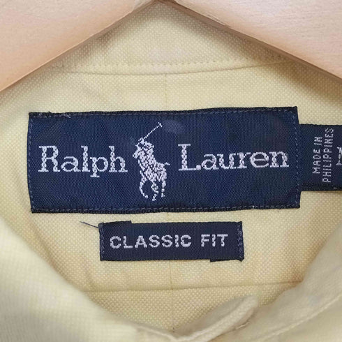 ラルフローレン RALPH LAUREN CLASSIC FIT ポニー刺繍 裾カットオフ ボタンダウンシャツ レディース import:M