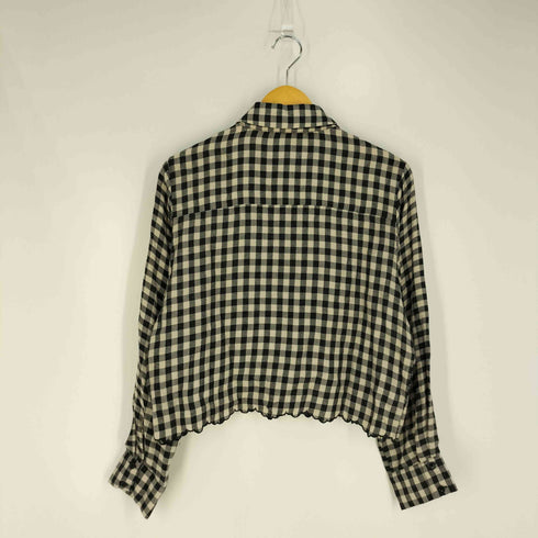 ザラ ZARA レース刺繍 ギンガムチェックシャツ レディース import:M