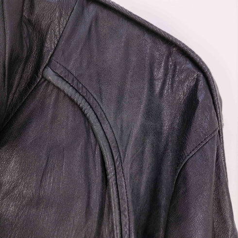 パイピングデザイン スタンドカラー レザージャケット メンズ import:M