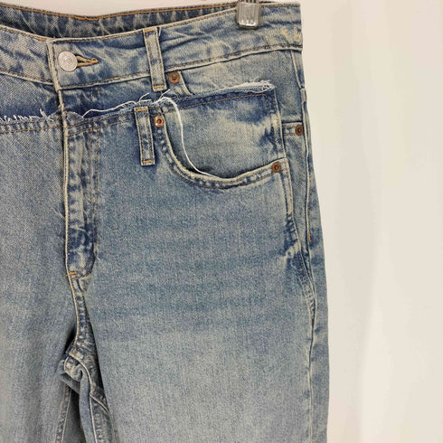 ザラ ZARA 再構築 ダブル ベルト ワイド デニム パンツ メンズ