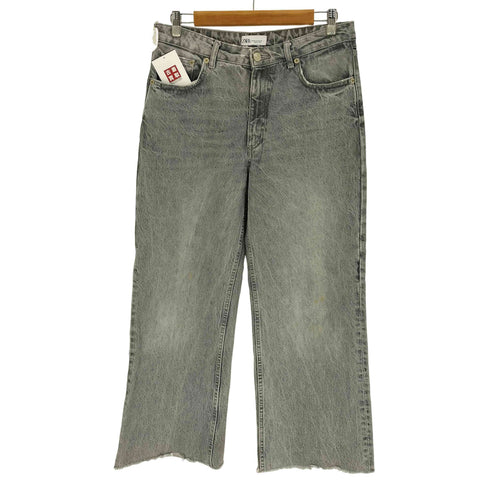 ザラ ZARA ウォッシュド 5ポケット ブラック ワイド デニム パンツ メンズ 38