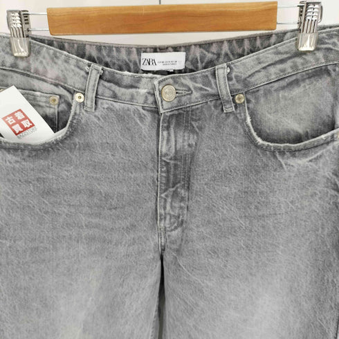 ザラ ZARA ウォッシュド 5ポケット ブラック ワイド デニム パンツ メンズ 38