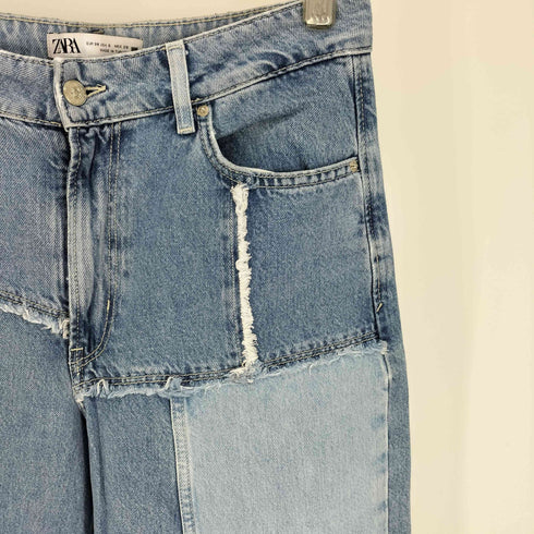 ザラ ZARA 再構築 パッチワーク デザイン ワイド デニム パンツ メンズ 38