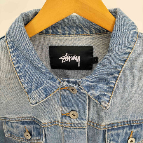 ステューシー Stussy 4th 型 クロップド ウォッシュド デニム トラッカー ジャケット レディース import:S