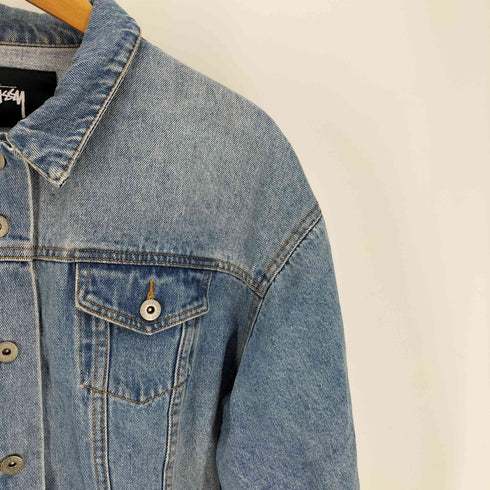 ステューシー Stussy 4th 型 クロップド ウォッシュド デニム トラッカー ジャケット レディース import:S