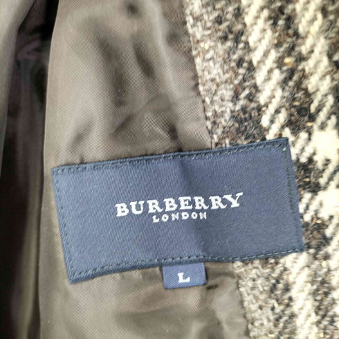 バーバリーロンドン BURBERRY LONDON シルク混 ウールチェックジップニット メンズ import:L