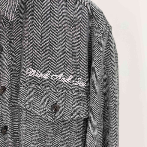 ウィンダンシー WIND AND SEA 22AW SDCL Nel tweed shirt jacket ネル ツイード シャツ ジャケット ヘリンボーン メンズ import:XL