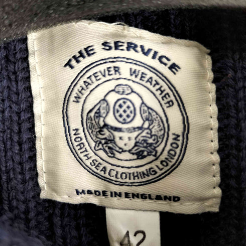 NORTH SEA CLOTHING イングランド製 ショールカラー コマンドセーター ミリタリー エルボーパッチ メンズ UK:42