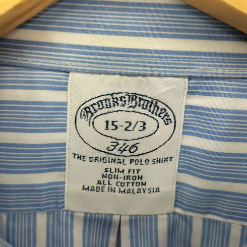 ブルックスブラザーズ 346 BROOKS BROTHERS SLIM FIT ALL COTTON ストライプBDシャツ メンズ 15-2/3