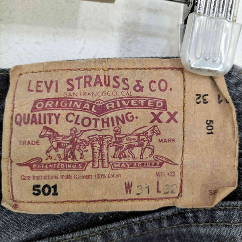 リーバイス Levis UK製 ボタン裏311刻印 501 先染め ブラック デニムパンツ メンズ 31inch