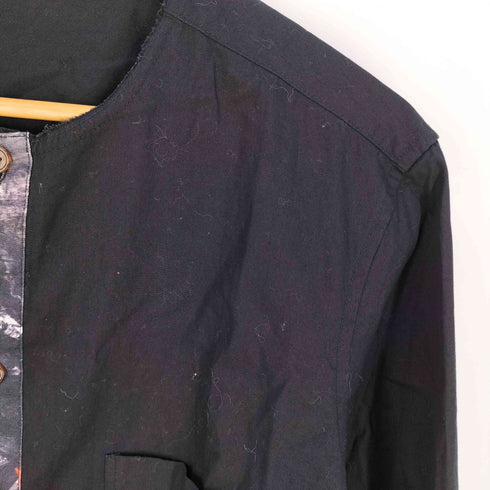 ヨウジヤマモトプールオム Yohji Yamamoto POUR HOMME 朝倉優佳 ペインティング 裁ち切り ノーカラー ブロードシャツ メンズ JPN:3