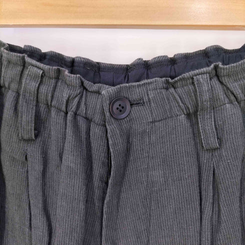 ヨウジヤマモトプールオム Yohji Yamamoto POUR HOMME LINEN BRUSH STR2 ワイドリネンパンツ メンズ JPN:2
