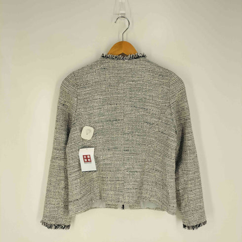 ユナイテッドアローズグリーンレーベルリラクシング UNITED ARROWS green label relaxing ツイード フリンジ ノーカラー ジャケット レディース JPN:36