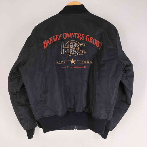 ハーレーダビッドソン HARLEY-DAVIDSON 両面刺繍 裏地キルティング フライトジャケット MA-1 鷹 メンズ import:M