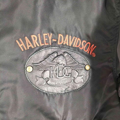 ハーレーダビッドソン HARLEY-DAVIDSON 両面刺繍 裏地キルティング フライトジャケット MA-1 鷹 メンズ import:M