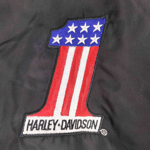 ハーレーダビッドソン HARLEY-DAVIDSON USA製 裏地メッシュ ナンバリング 両面刺繍 フライトジャケット MA-1 メンズ import:S