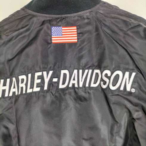 ハーレーダビッドソン HARLEY-DAVIDSON USA製 裏地メッシュ ナンバリング 両面刺繍 フライトジャケット MA-1 メンズ import:S