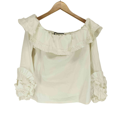 ALEXIE ストレッチオフショルダーフリルブラウス レディース import:S