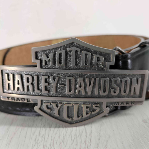 ハーレーダビッドソン HARLEY-DAVIDSON 2007年 ロゴバックル 編み込みデザイン レザーベルト メンズ M