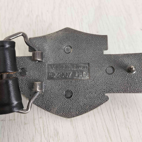 ハーレーダビッドソン HARLEY-DAVIDSON 2007年 ロゴバックル 編み込みデザイン レザーベルト メンズ M